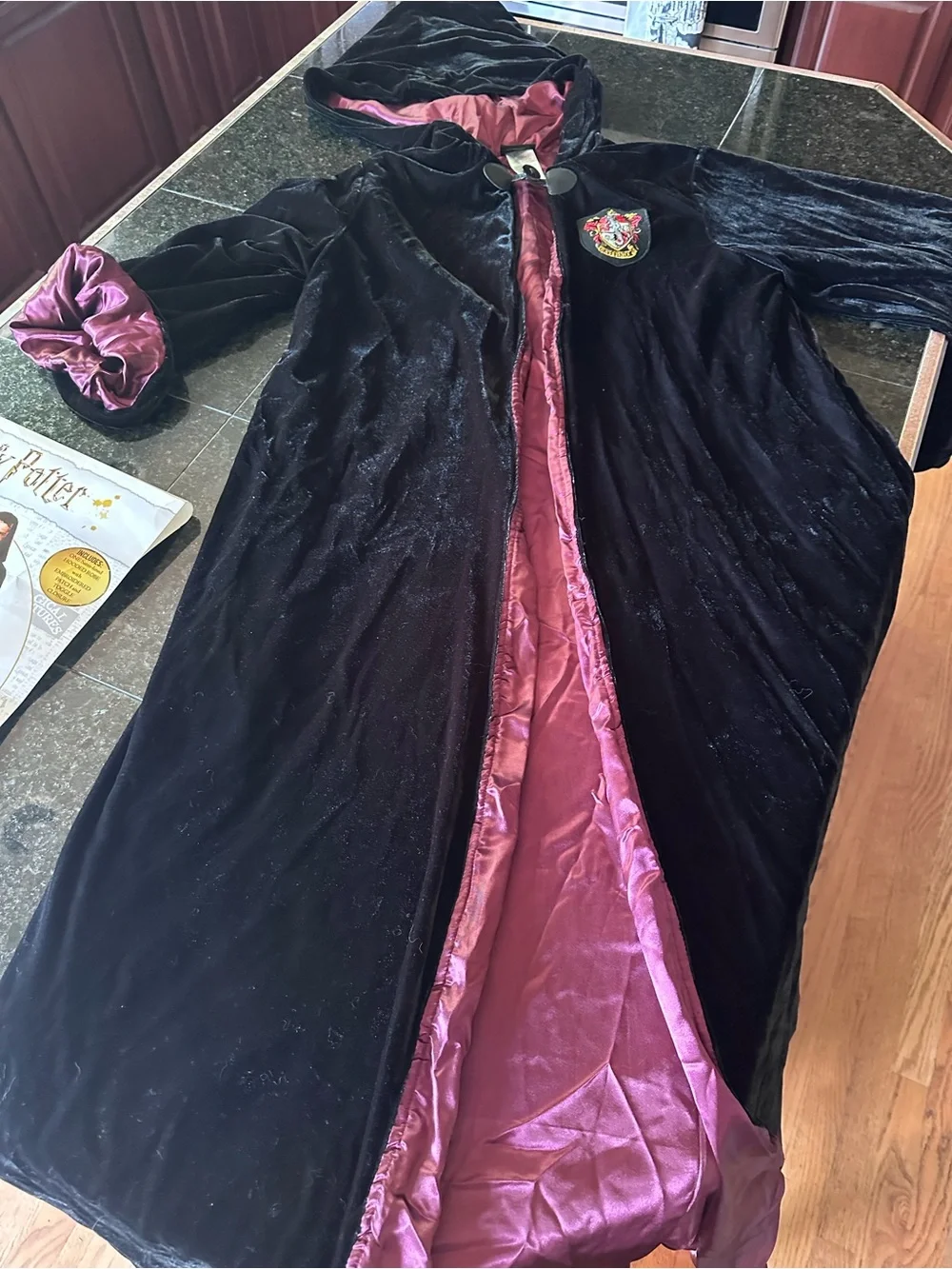 Adult Harry Potter Adult Size Gryffindor Black Robe with Burgundy and Gold Trim